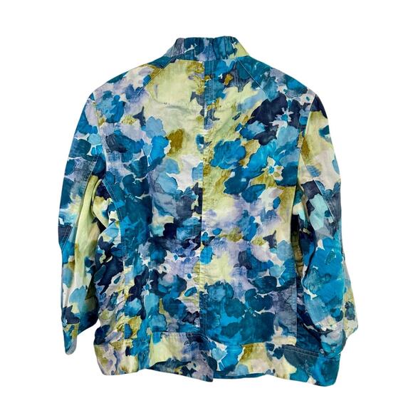 Coldwater Creek Women's Floral Jacket Watercolor Pattern 16 EUC - Picture 4 of 6